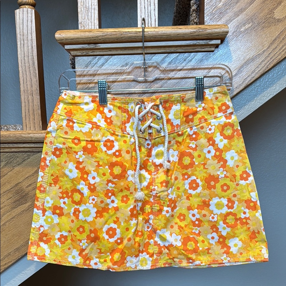 Floral Yellow and Orange Skirt